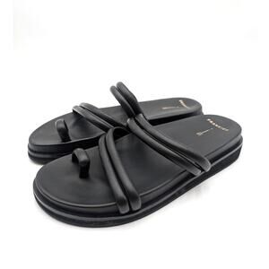 Frankie4 Willow Slide Sandal Women's Comfort Leather Black Size US9 EU40